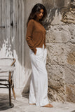 Jia Cream Lace Detail Pants