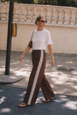 Jia Brown Lace Detail Pants