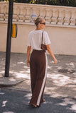 Jia Brown Lace Detail Pants