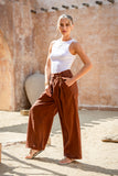 Cael Brown Linen Pants