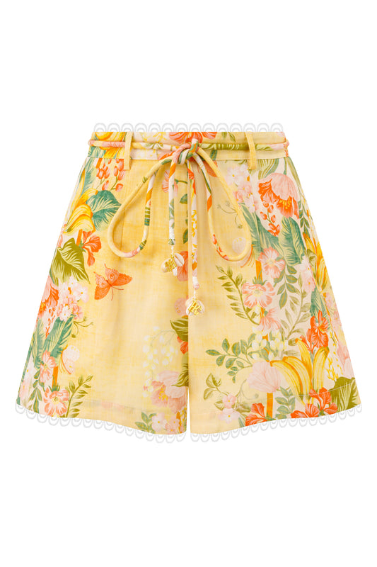 Sunfire Yellow Floral Shorts