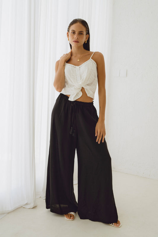 Solana Black Wide Leg Pants