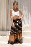 Leila Black Boho Maxi Skirt