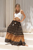 Leila Black Boho Maxi Skirt