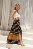 Leila Black Boho Maxi Skirt