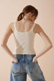 Sadie Beige Button Tank Top