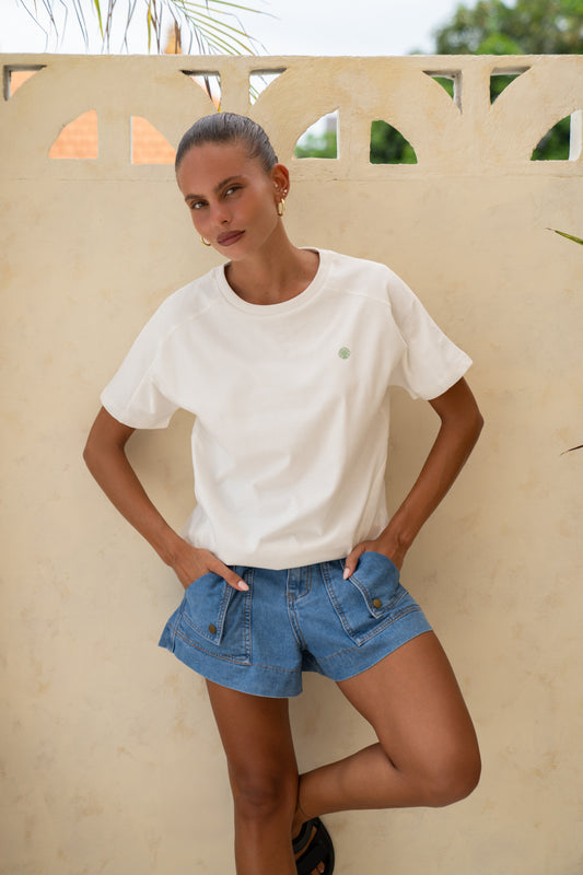 Zoe Motif White T-Shirt