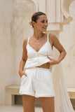Indy Cream Beige Lace Trim Shorts