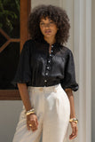 Winelle Black Lace Detail Blouse