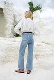 Eleina White Linen Blend Shirt