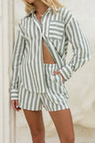 Zina Green Stripe Shirt