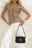 Amie Brown Linen Tailored Vest