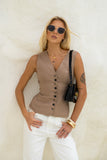 Amie Brown Linen Tailored Vest