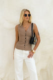 Amie Brown Linen Tailored Vest
