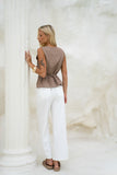Amie Brown Linen Tailored Vest