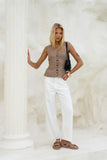 Amie Brown Linen Tailored Vest