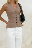 Amie Brown Linen Tailored Vest