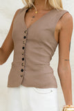Amie Brown Linen Tailored Vest