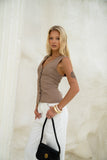 Amie Brown Linen Tailored Vest