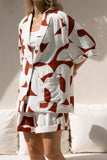 Suki Brown Geo Notch Collar Shirt