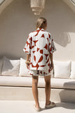 Suki Brown Geo Notch Collar Shirt