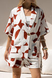 Suki Brown Geo Notch Collar Shirt