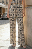 Melza Black Abstract Pants