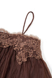 Evelina Brown Lace Cami Top