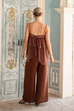Evelina Brown Lace Cami Top