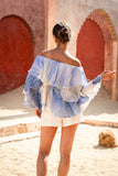 Hibiscus Blue Floral Layer Top
