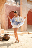 Hibiscus Blue Floral Layer Top