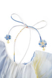 Hibiscus Blue Floral Layer Top