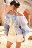 Hibiscus Blue Floral Layer Top