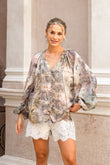 Paradise Green Tropical Blouse