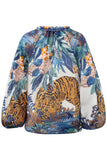 Wild Blue Tropical Blouse
