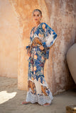 Wild Blue Tropical Blouse