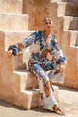 Wild Blue Tropical Pants