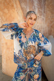 Wild Blue Tropical Blouse