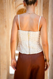 Era Beige Lace Corset Top