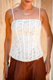 Era Beige Lace Corset Top