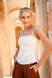 Era Beige Lace Corset Top