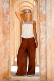 Era Beige Lace Corset Top