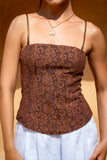 Era Brown Lace Corset Top