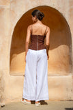 Era Brown Lace Corset Top