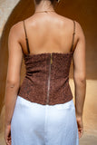 Era Brown Lace Corset Top