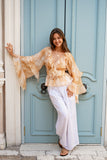 Sunwoven Paisley Ruffle Blouse