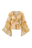 Sunwoven Paisley Ruffle Blouse