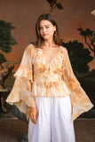 Sunwoven Paisley Ruffle Blouse