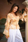 Sunwoven Paisley Ruffle Blouse