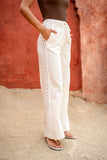 Jia Cream Lace Detail Pants
